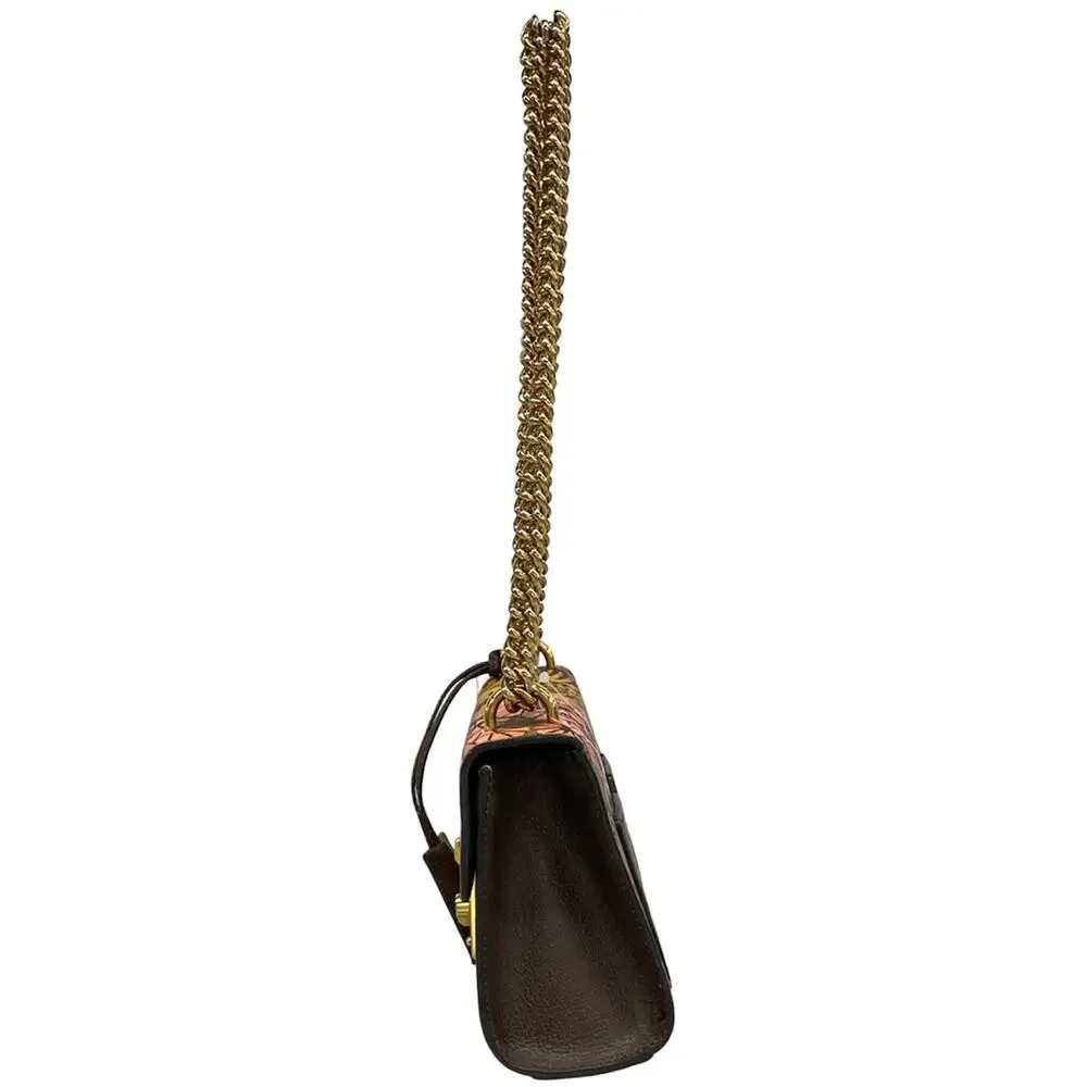 Gucci Padlock Small/GG Supreme Shoulder Bag 409487 Dark Brown Beige Multi PVC